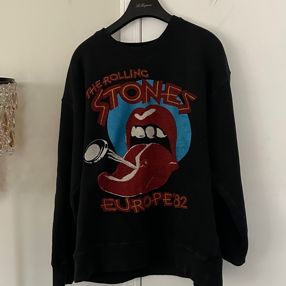 MadeWorn Rolling Stones Europe '82 Black Sweatshirt Large